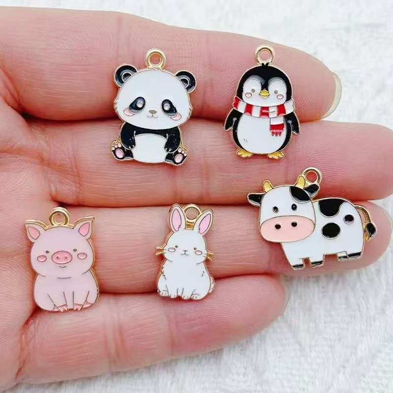 10pcs 만화 펭귄 팬더 DIY 한국어판 키체인 펜던 - Event Party 리뷰 및 가격