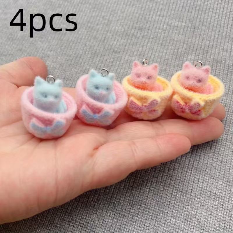 4개입 3D 플러시 레진 고양이 펜던트, DIY 쥬얼리 - Event Party 리뷰 및 가격
