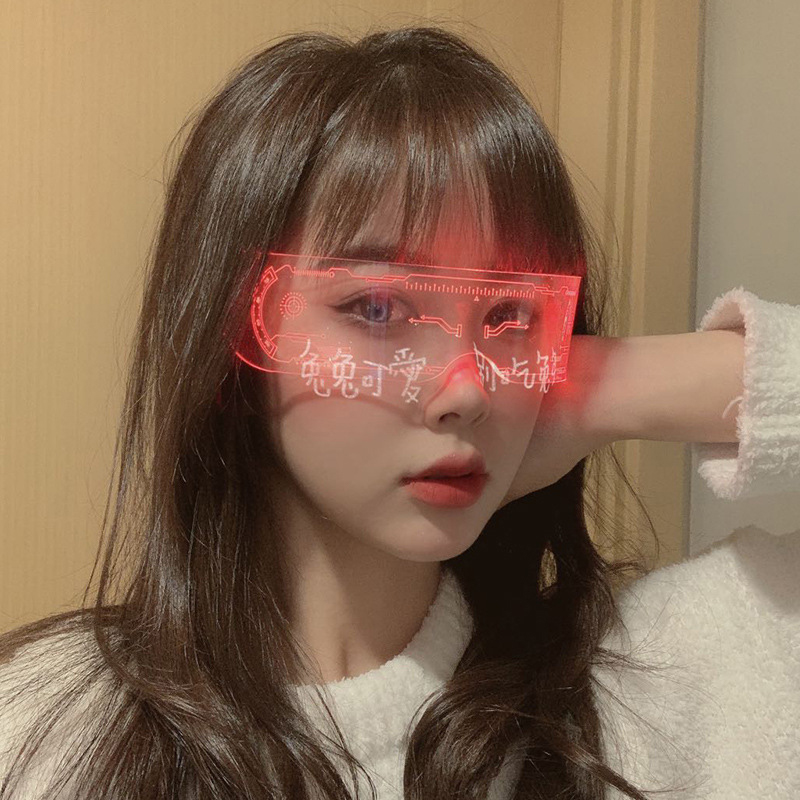 LED 빛나는 다채로운 선글라스 현대 펑크 고글 남자  - Neon Sign Party 리뷰 및 가격