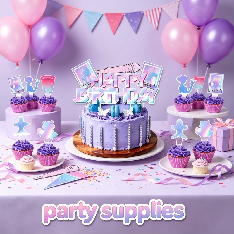 핫 애니메이션 영화 KPOP 핑크와 퍼플 일회용 식기류 - Table Cloth Disposable 리뷰 및 가격