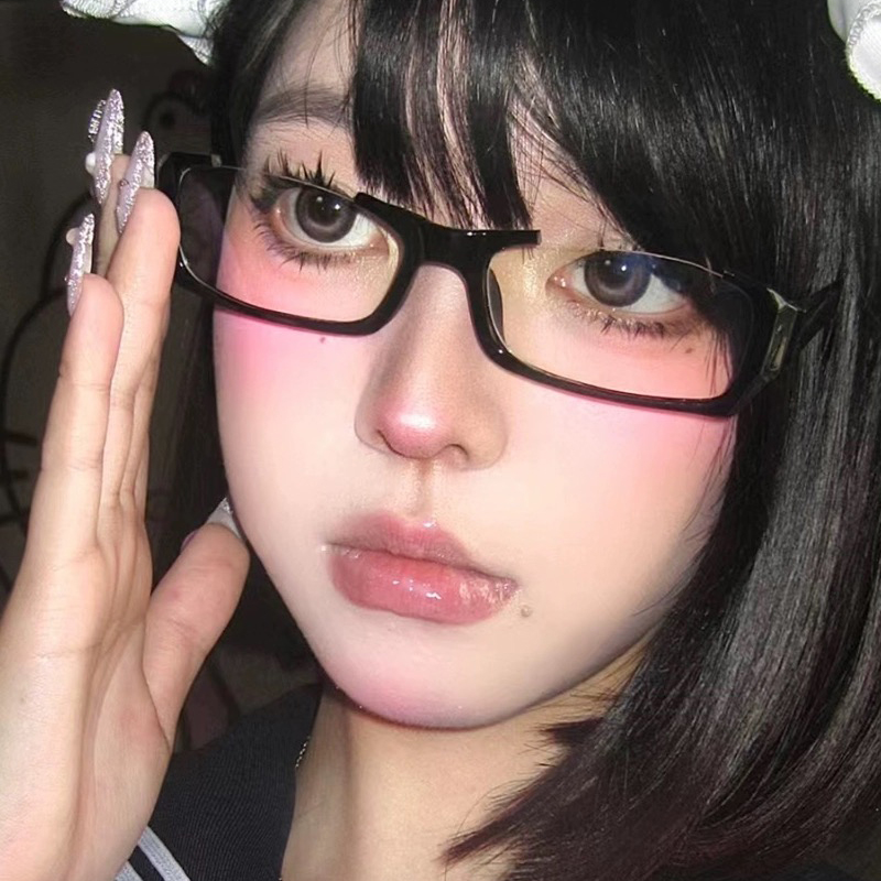 Y2K 블랙 하프 프레임 안경 여성 트렌디 스펙타클,  - Photo Booth Frame 리뷰 및 가격