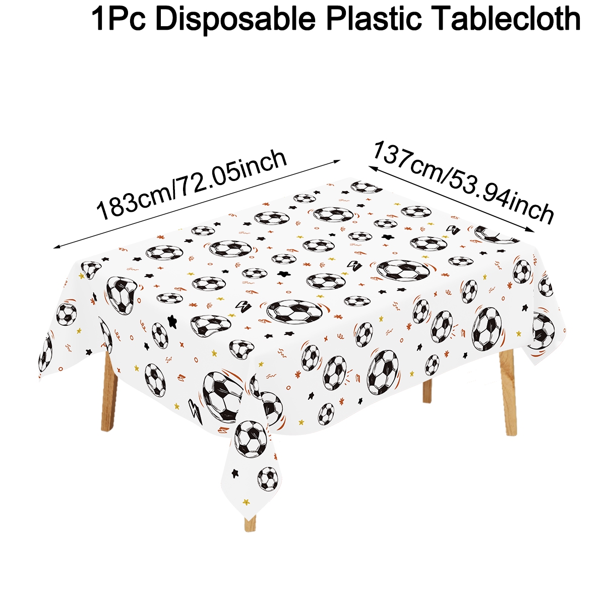 183x137cm 축구 테마 일회용 식탁보 흰색 배경  - Table Cloth Disposable 리뷰 및 가격