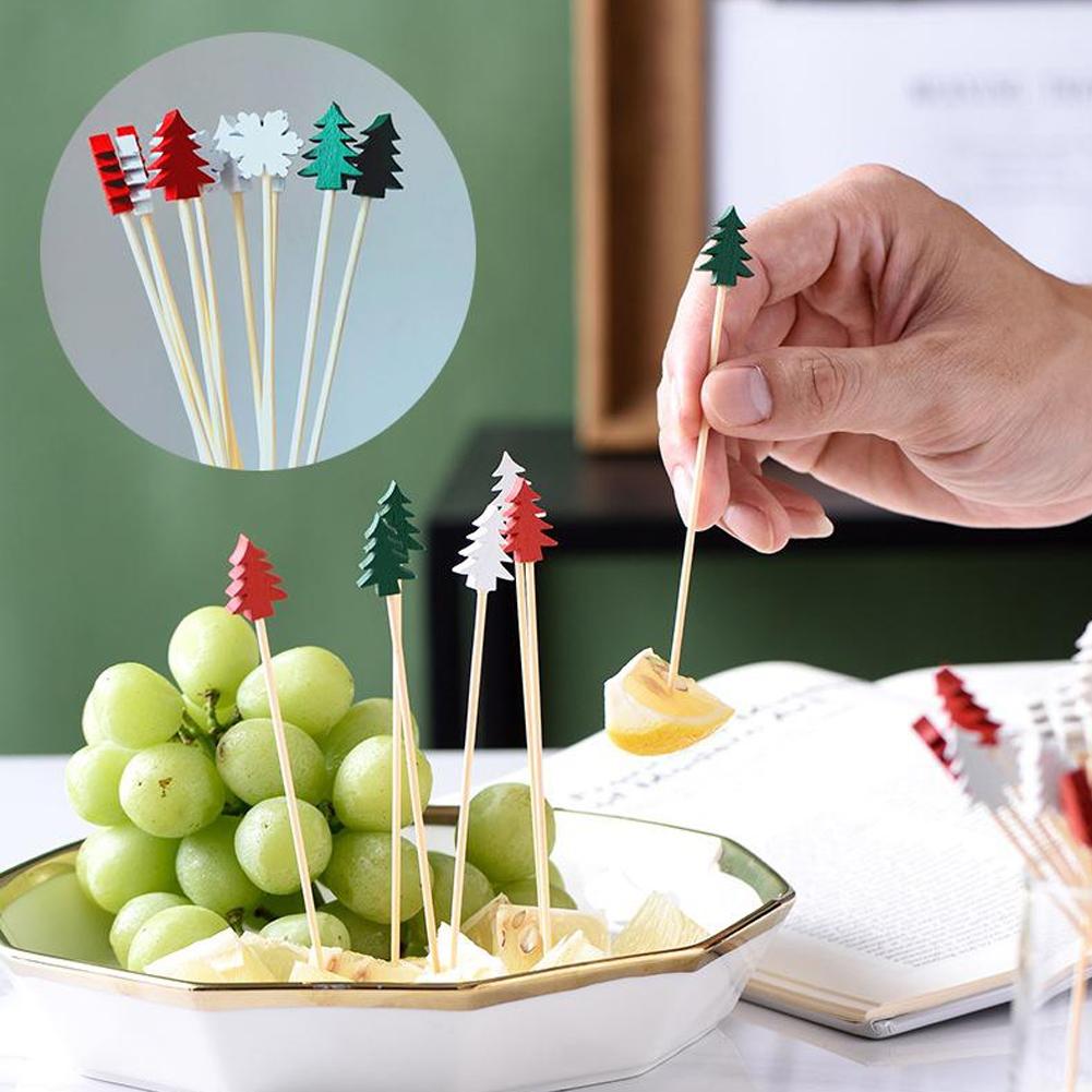 50개 크리스마스 칵테일 픽 일회용 대나무 꼬치 눈송이 - Centerpiece Stick 리뷰 및 가격