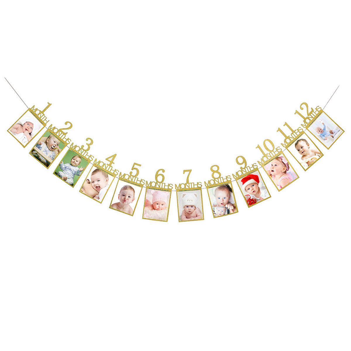 12개월 아기의 첫 생일 사진 벽 배너, 실내외 파티를 - Party Banner Gold 리뷰 및 가격