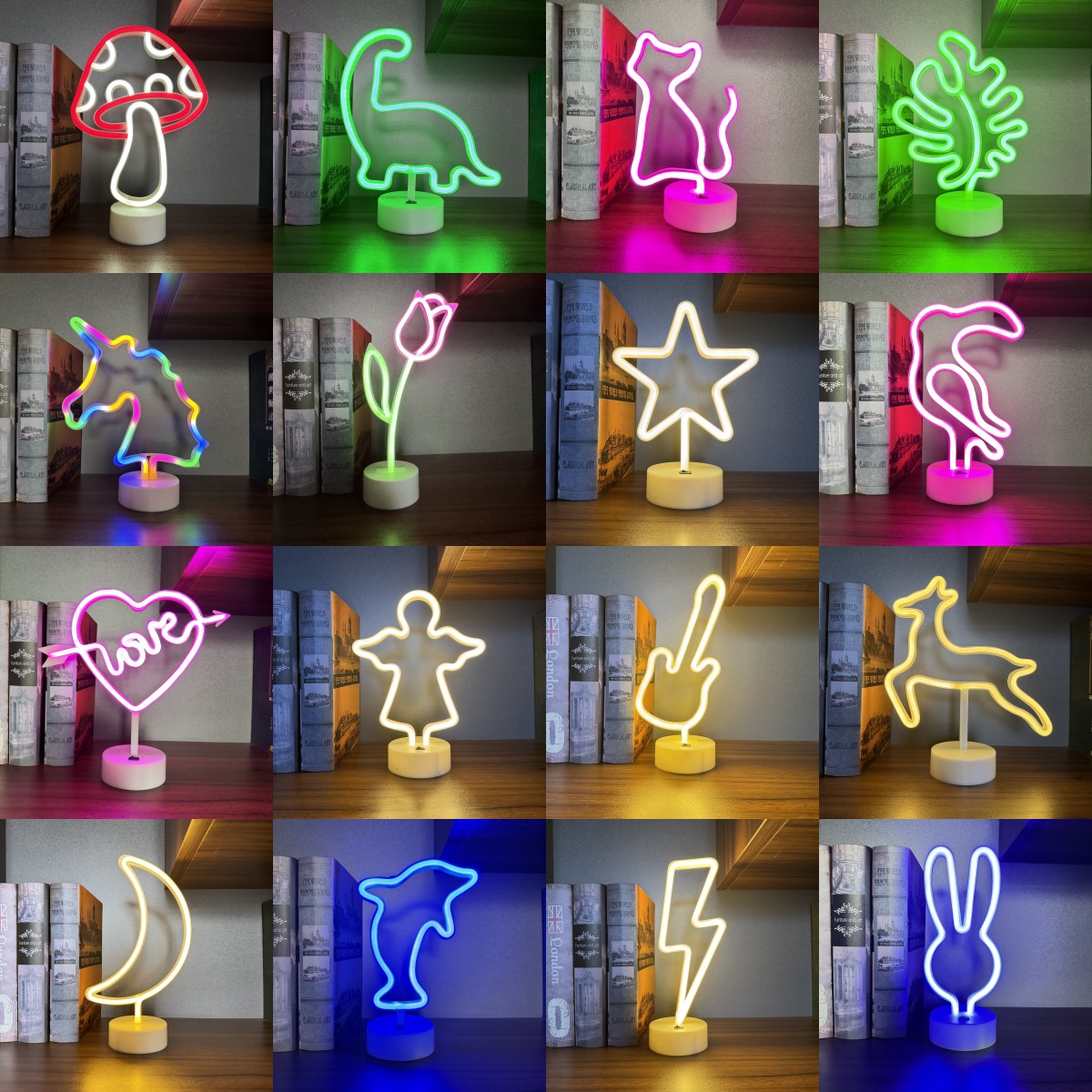 다양한 모양의 베이스가 있는 LED 네온사인 조명, U - Neon Sign Party 리뷰 및 가격